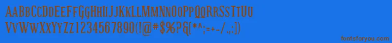 CovingtonScCondBold Font – Brown Fonts on Blue Background