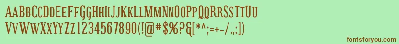 Шрифт CovingtonScCondBold – коричневые шрифты на зелёном фоне