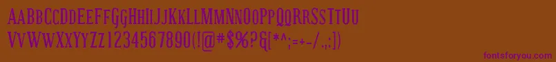 CovingtonScCondBold Font – Purple Fonts on Brown Background