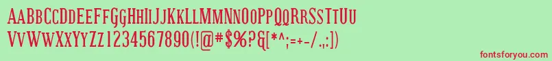 CovingtonScCondBold Font – Red Fonts on Green Background