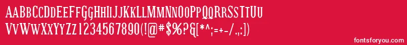 CovingtonScCondBold Font – White Fonts on Red Background