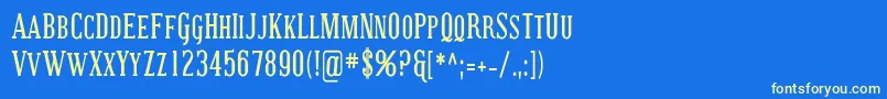 CovingtonScCondBold Font – Yellow Fonts on Blue Background