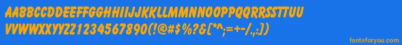 CartoonThin Font – Orange Fonts on Blue Background