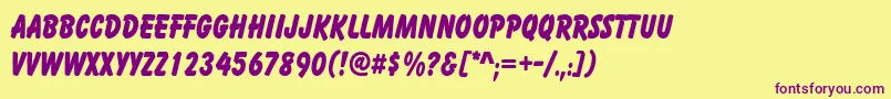 CartoonThin Font – Purple Fonts on Yellow Background