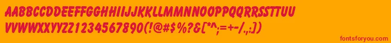 CartoonThin Font – Red Fonts on Orange Background