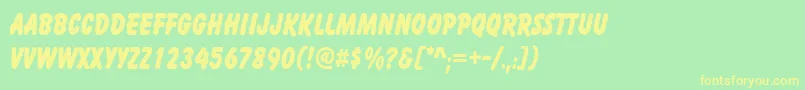 CartoonThin Font – Yellow Fonts on Green Background