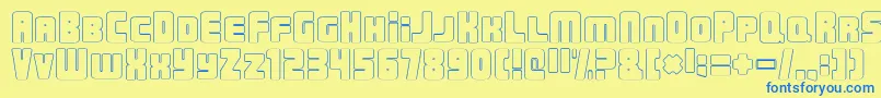 UrbanConstructedOutline Font – Blue Fonts on Yellow Background