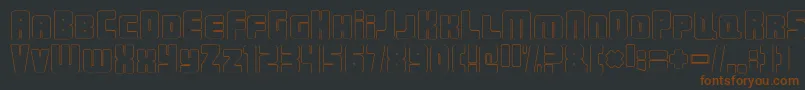 UrbanConstructedOutlineフォントについての詳細 フォントUrbanConstructedOutline – 黒い背景に茶色のフォント