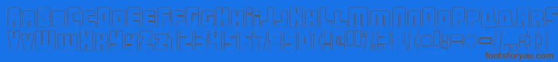 UrbanConstructedOutline-Schriftart – Braune Schriften auf blauem Hintergrund