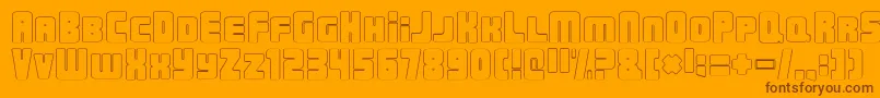 UrbanConstructedOutline-Schriftart – Braune Schriften auf orangefarbenem Hintergrund