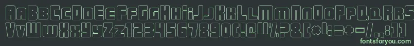 UrbanConstructedOutline Font – Green Fonts on Black Background