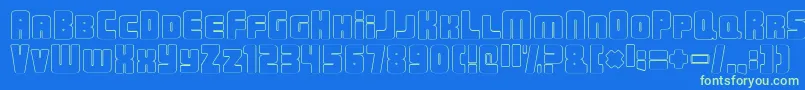 UrbanConstructedOutline Font – Green Fonts on Blue Background