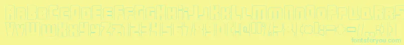 UrbanConstructedOutline Font – Green Fonts on Yellow Background