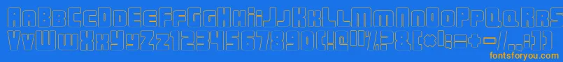 UrbanConstructedOutline-Schriftart – Orangefarbene Schriften auf blauem Hintergrund