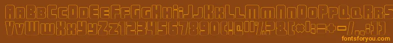 UrbanConstructedOutline-Schriftart – Orangefarbene Schriften auf braunem Hintergrund
