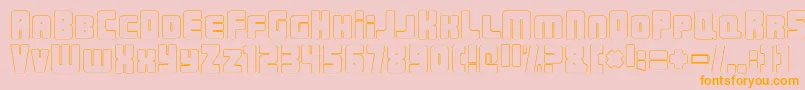 UrbanConstructedOutline-Schriftart – Orangefarbene Schriften auf rosa Hintergrund