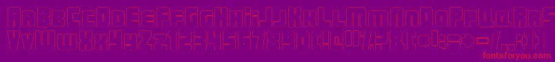 UrbanConstructedOutline-Schriftart – Rote Schriften auf violettem Hintergrund