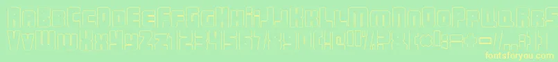 UrbanConstructedOutline Font – Yellow Fonts on Green Background