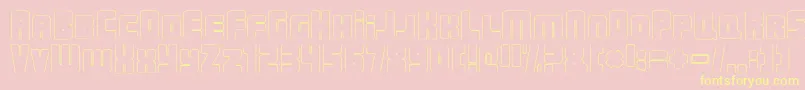 UrbanConstructedOutline-Schriftart – Gelbe Schriften auf rosa Hintergrund
