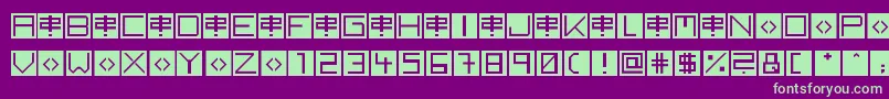 BackToHeavyCoatFatGround Font – Green Fonts on Purple Background