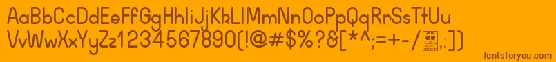 Fonte WidaRoundRegularDemo – fontes marrons em um fundo laranja