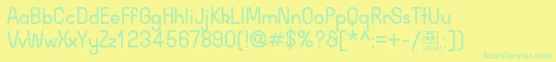 Шрифт WidaRoundRegularDemo – зелёные шрифты на жёлтом фоне