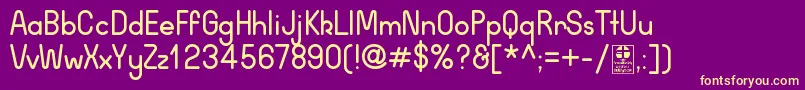 WidaRoundRegularDemo-Schriftart – Gelbe Schriften auf violettem Hintergrund