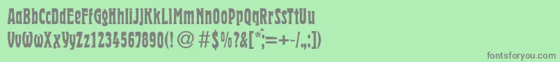 フォントHermanRegular – 緑の背景に灰色の文字