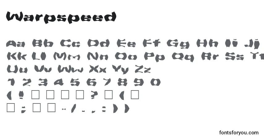 A fonte Warpspeed – alfabeto, números, caracteres especiais