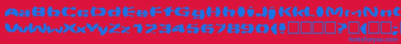 フォントWarpspeed – 赤い背景に青い文字