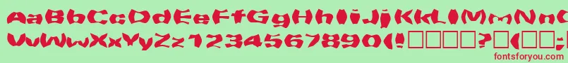 Warpspeed Font – Red Fonts on Green Background