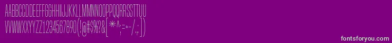 BuiltTitlingEl-fontti – vihreät fontit violetilla taustalla
