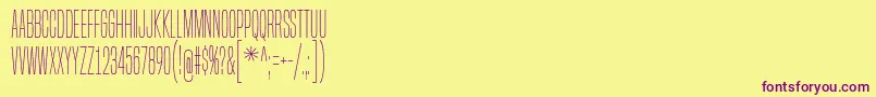 BuiltTitlingEl Font – Purple Fonts on Yellow Background