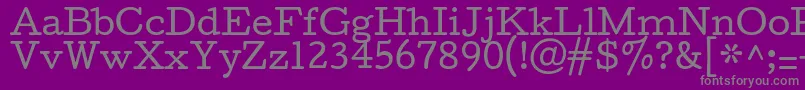 フォントCutiveRegular – 紫の背景に灰色の文字