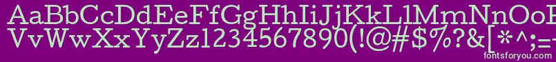 CutiveRegular-Schriftart – Grüne Schriften auf violettem Hintergrund