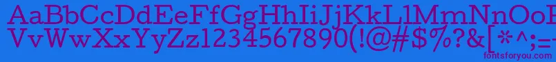 CutiveRegular Font – Purple Fonts on Blue Background