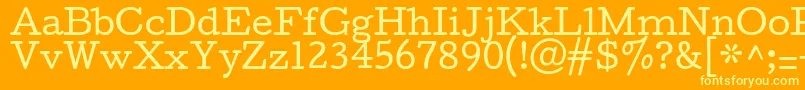 CutiveRegular-Schriftart – Gelbe Schriften auf orangefarbenem Hintergrund