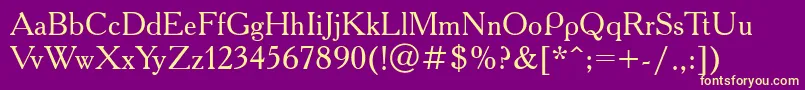 Academytt Font – Yellow Fonts on Purple Background