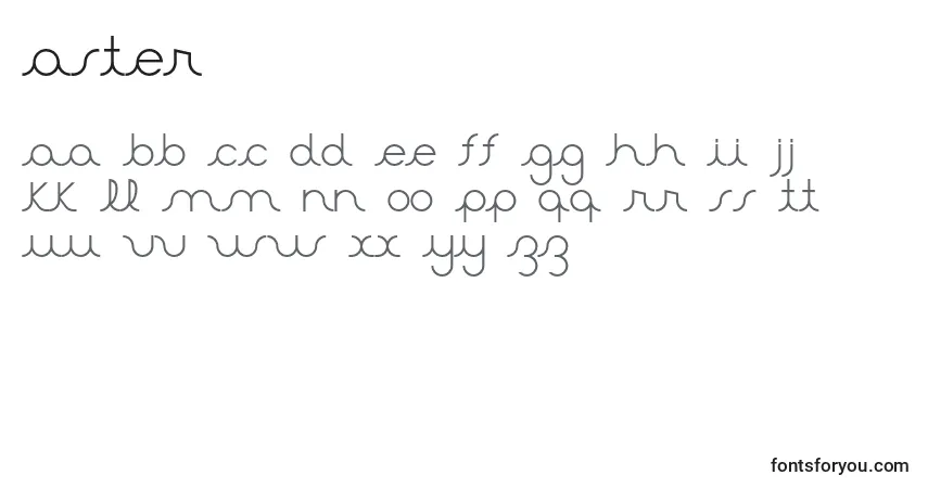 A fonte Aster2 – alfabeto, números, caracteres especiais