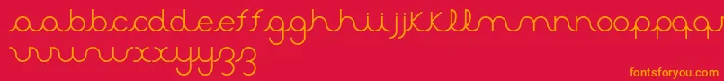 フォントAster2 – 赤い背景にオレンジの文字