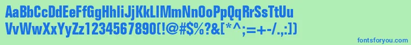 Police FoliostdBoldcondensed – polices bleues sur fond vert
