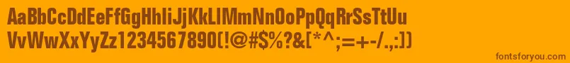 FoliostdBoldcondensed Font – Brown Fonts on Orange Background