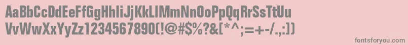 FoliostdBoldcondensed Font – Gray Fonts on Pink Background