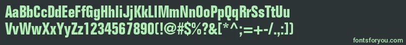 フォントFoliostdBoldcondensed – 黒い背景に緑の文字