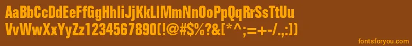 FoliostdBoldcondensed Font – Orange Fonts on Brown Background