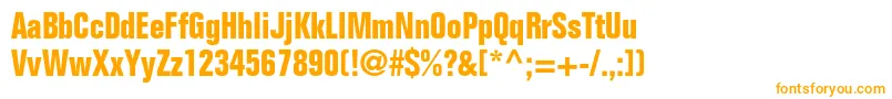 Police FoliostdBoldcondensed – polices orange sur fond blanc