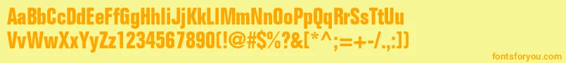 FoliostdBoldcondensed Font – Orange Fonts on Yellow Background