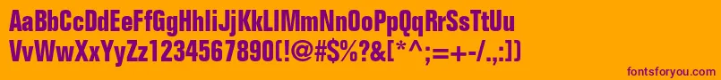 FoliostdBoldcondensed Font – Purple Fonts on Orange Background