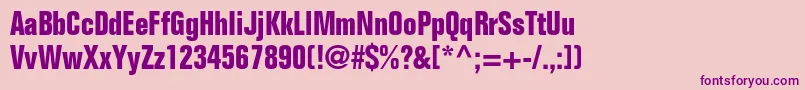 FoliostdBoldcondensed Font – Purple Fonts on Pink Background