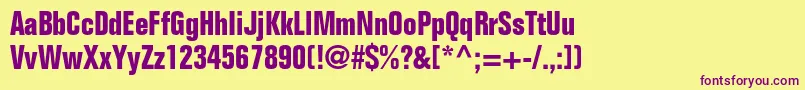FoliostdBoldcondensed Font – Purple Fonts on Yellow Background